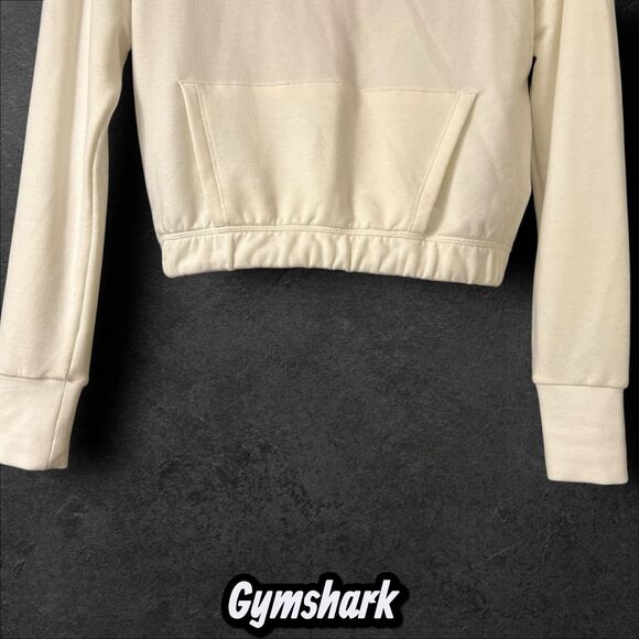 Preowned Gymshark Cropped Half-Zip Sweatshirt – Off White – Small - Picture 2 of 9